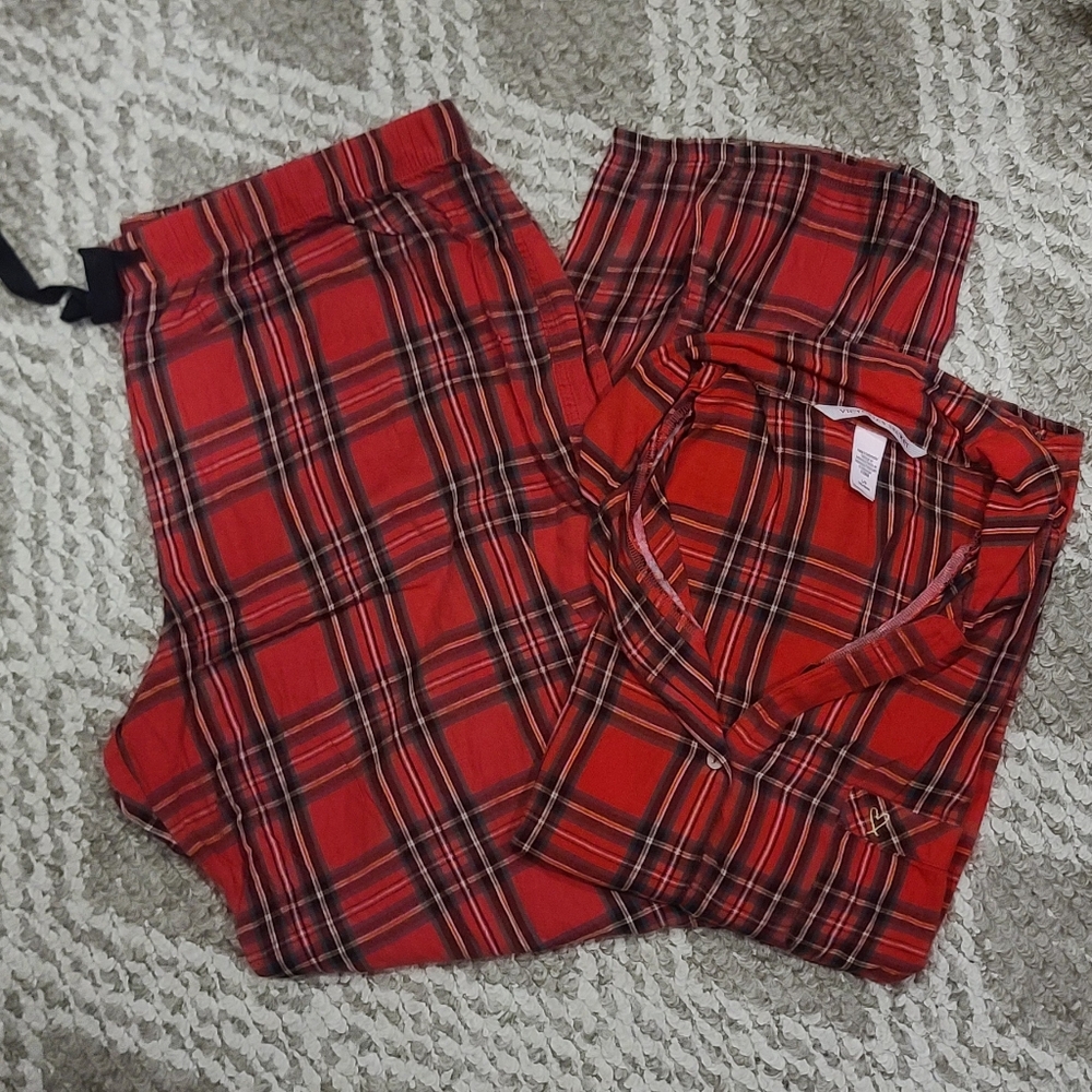 Victoria's Secret Red and Black Plaid Top